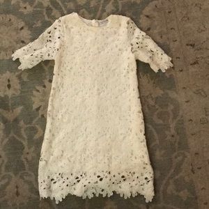 White Lace 3/4 Sleeve Dress